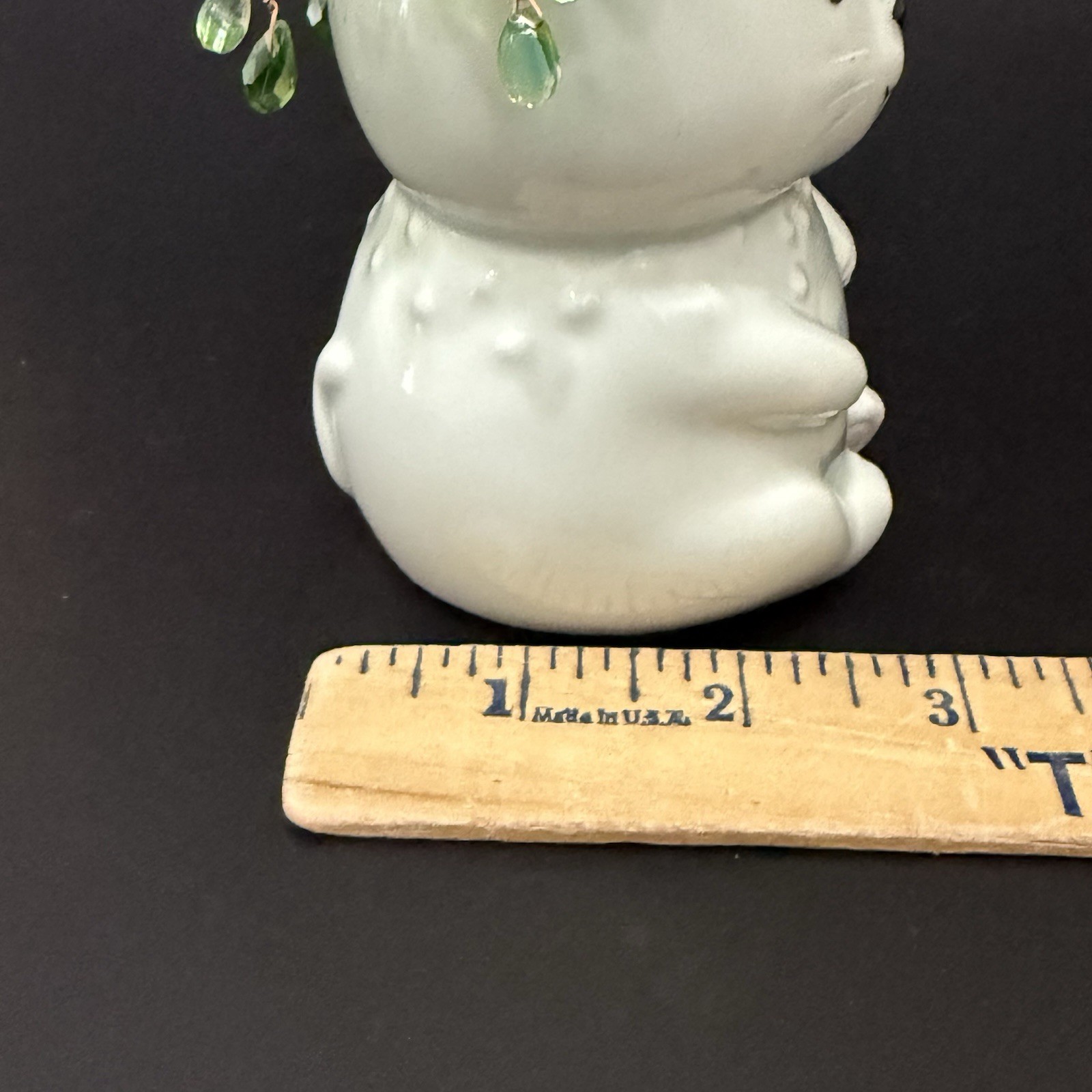 Handmade Beaded Forever Plant Crystal Teardrop Beads 4.5” Ceramic Bear Planter