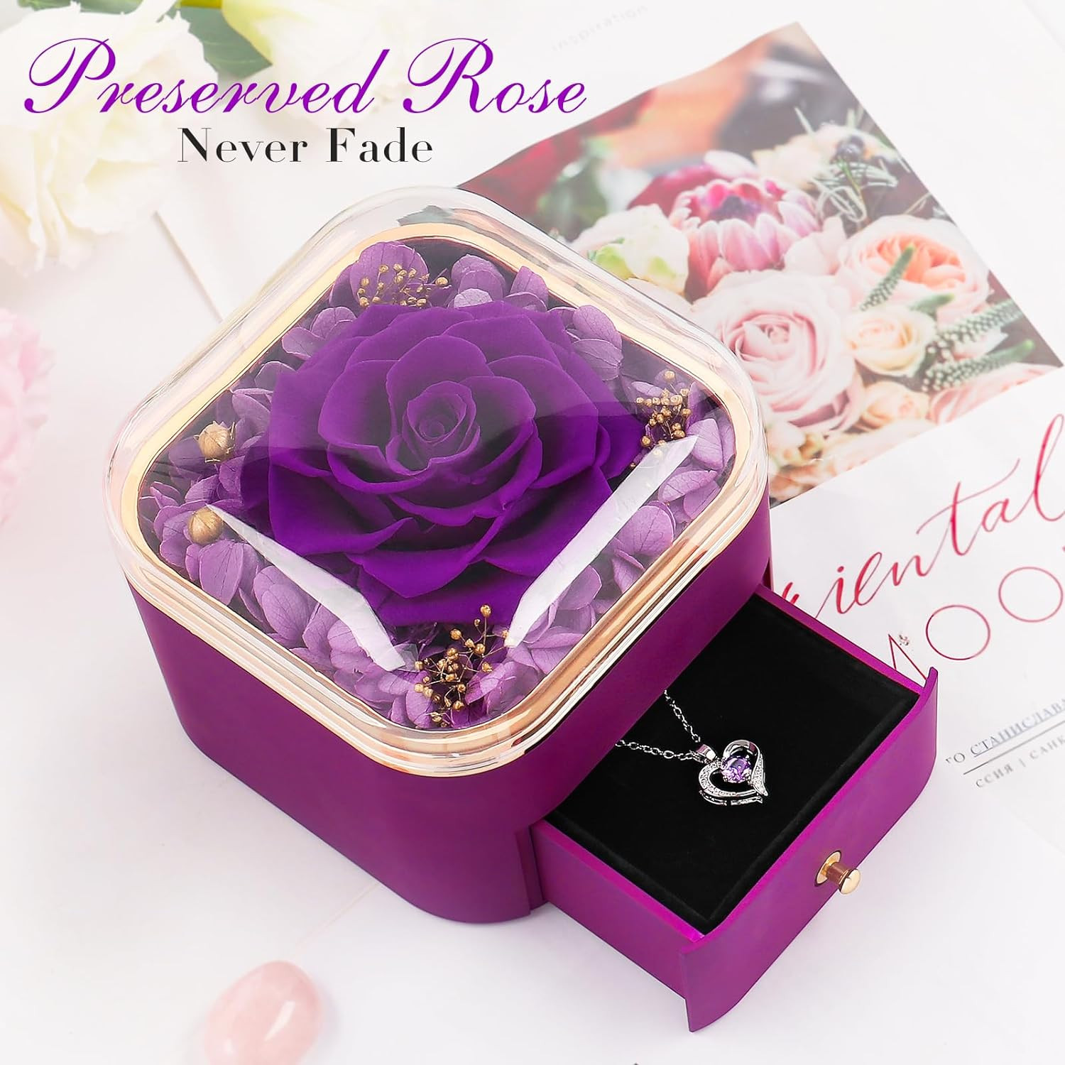 Regalos de rosas para el Día de la Madre para mamás: Rosas reales preservadas