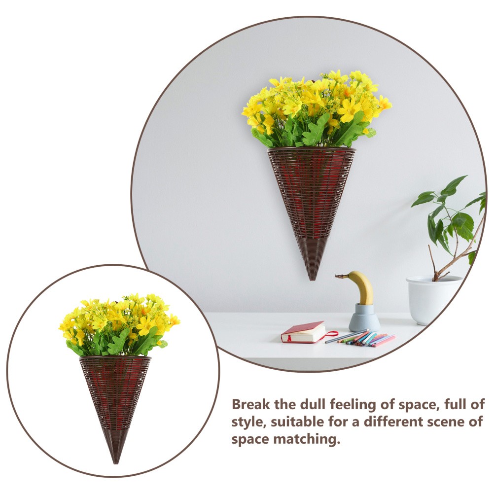 Realistic Yellow Artificial Flower Basket for Door Hanging Decorative Display