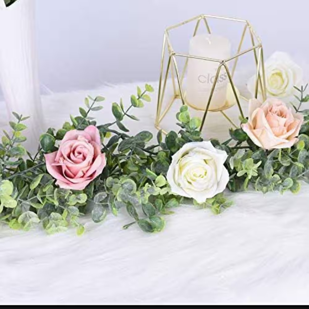 4 In. H Green Artificial Eucalyptus Garland Plant, 2 Pack