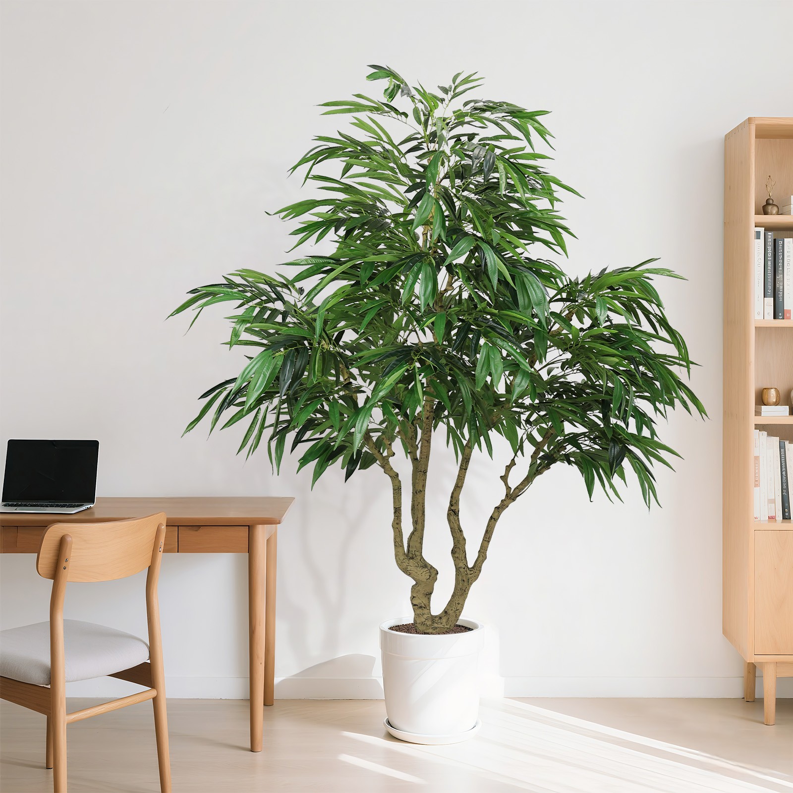 7FT Artificial willow Tree Indoor Faux slik Greenery Plant for Home Office Decor