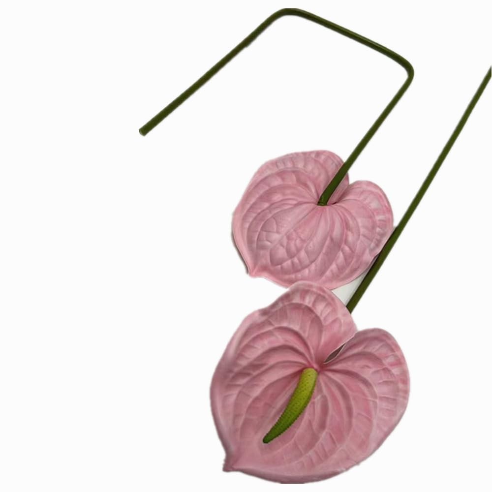 8pcs Pink Anthurium Artificial Flowers Lifelike Flower 5.5″ Head for Table Ce…