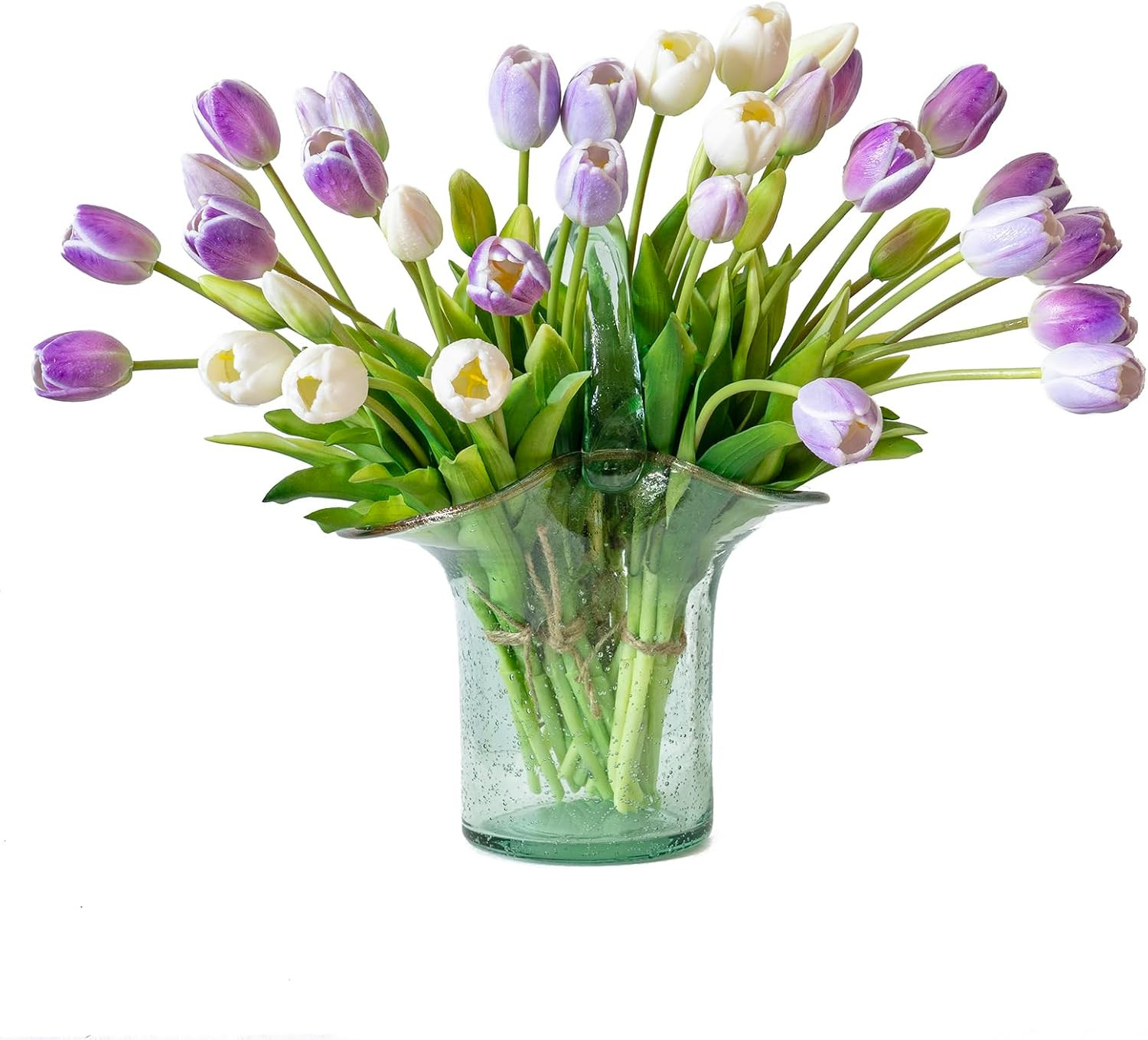 Artificial Tulips 15pcs Amethyst Soft Touch Latex Bouquet – Wedding Party Home