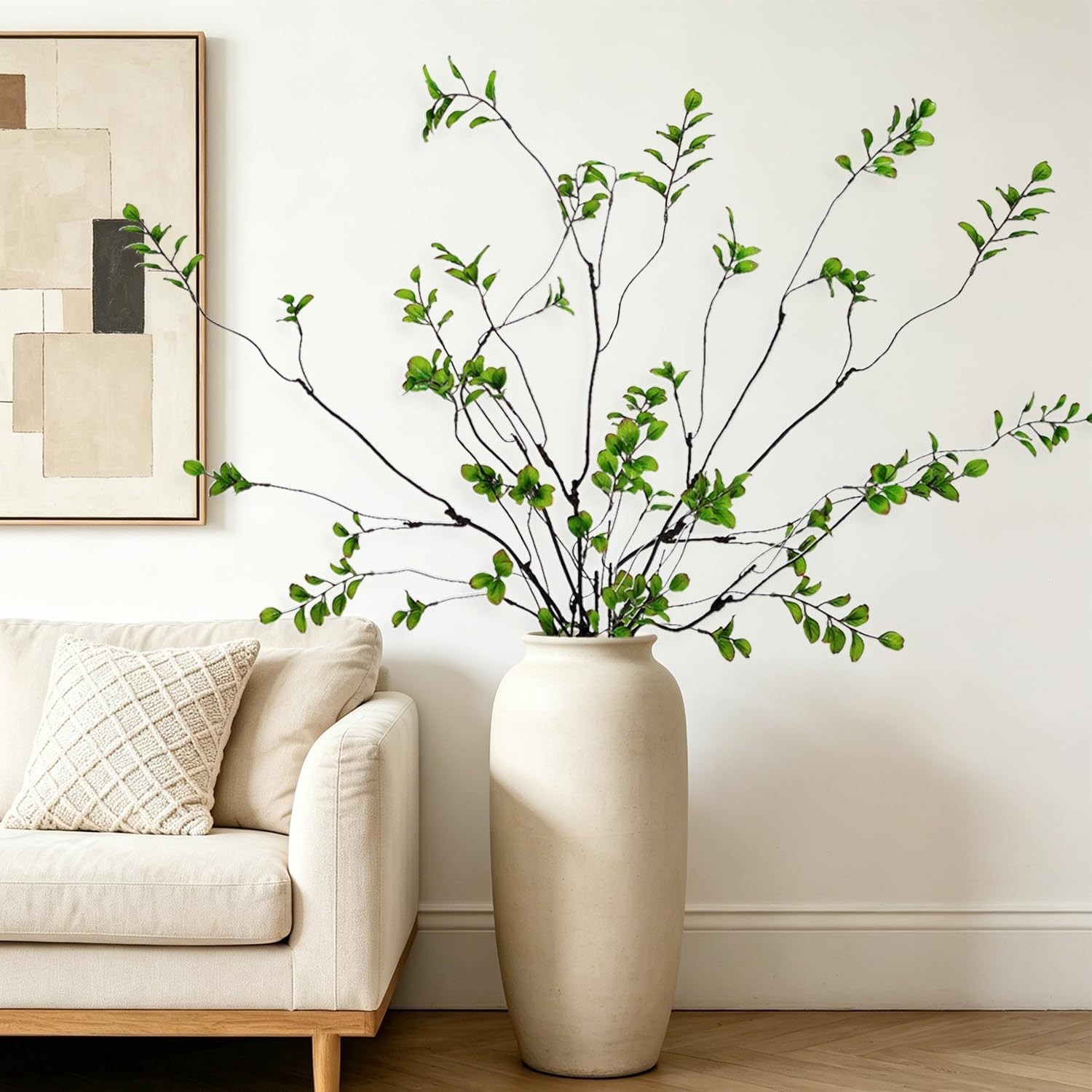 5 Pcs Artificial Ficus Branches for Vase, 38.5 Inch Faux Greenery Stems Reali…