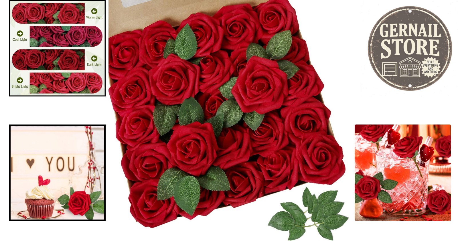 Versatile 25PCS Dark Red Foam Roses – Fuss-Free Decorations for All Occasions