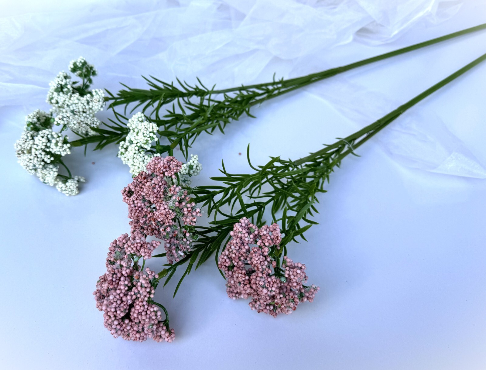 Australian Native Flowers Rice Flower Pink White Sago bush Faux Silk Stems x 1
