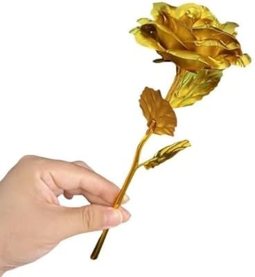 Gold Dipped Rose, Eternal Long Stem Golden Rose | Luxurious Romantic Gift for Wo