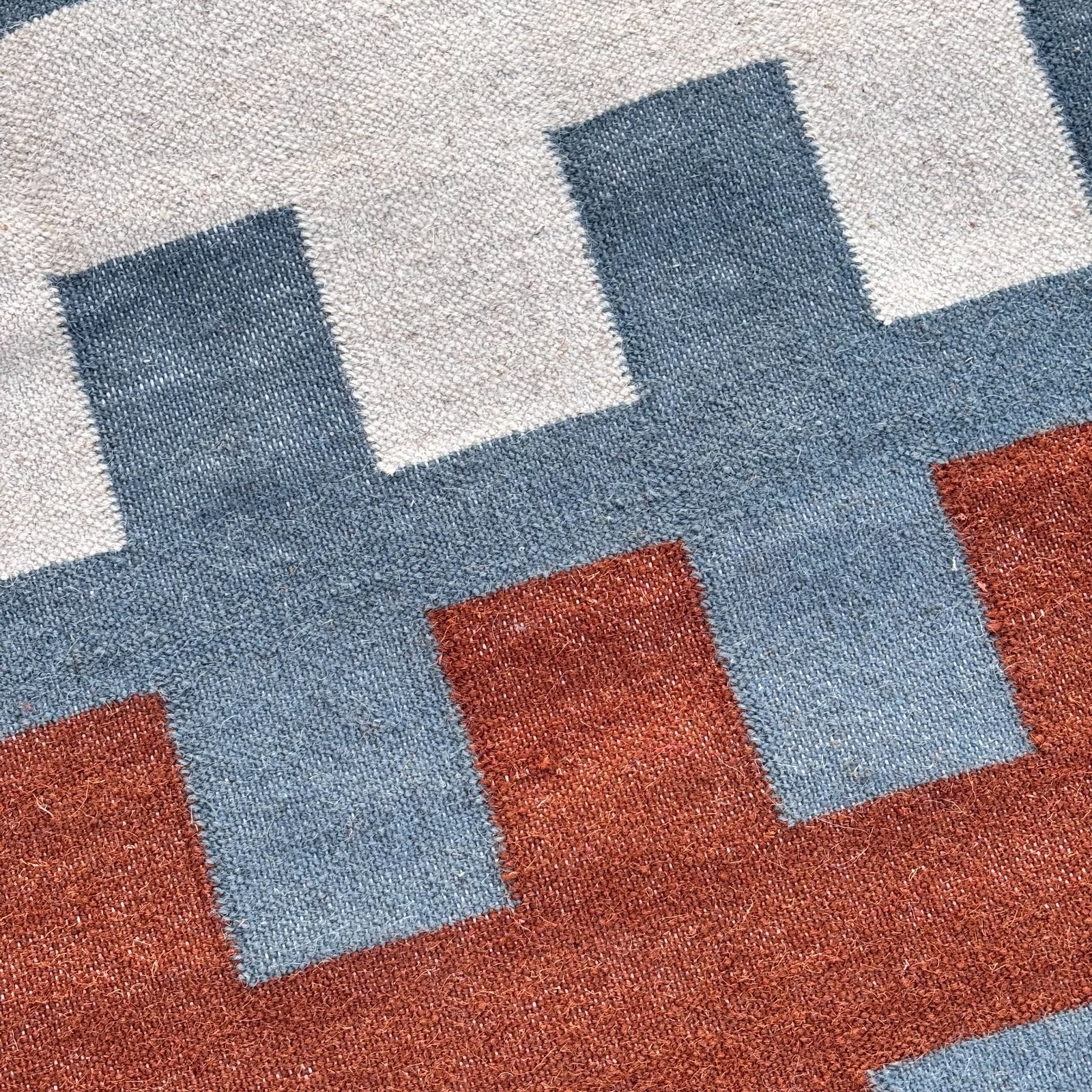 Small Handmade Wool Mat Rug 2.5×4 Ft Floor Area Kilim Carpet