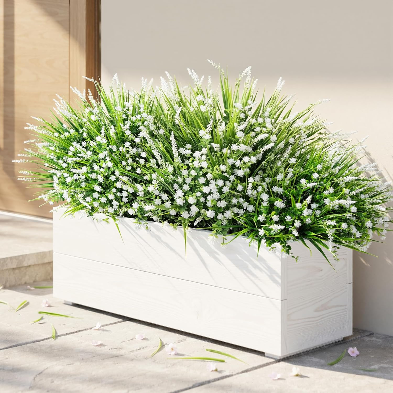 20 Bundles Artificial Fake Outdoor Plants Flowers for Spring Decoration, UV Resi