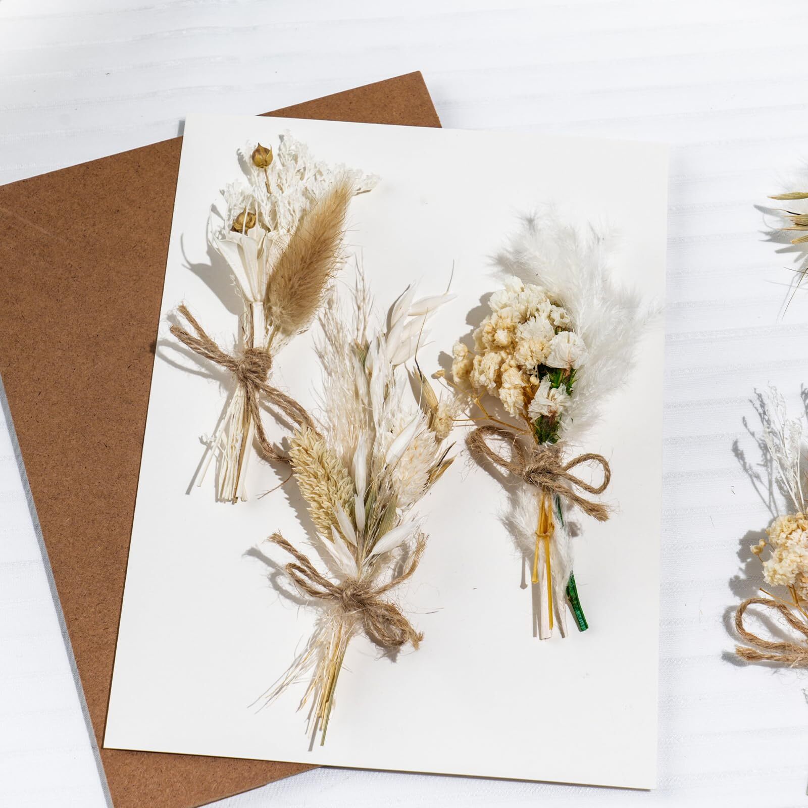 10 Pack Mini Dried Flower Bouquets with Stem for Vase DIY Wedding Decor, Boho