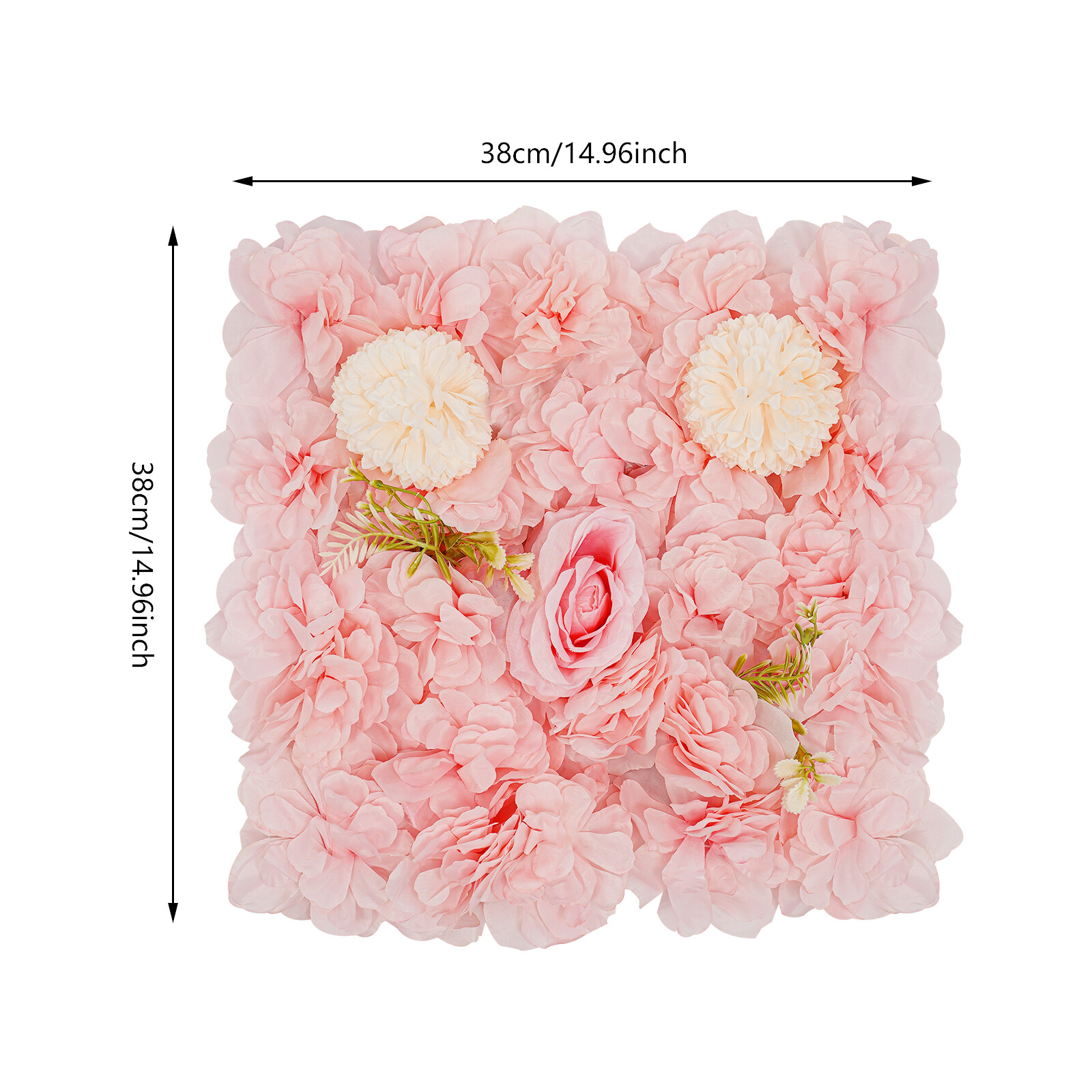 3D Flower Wall Panel-12 Pieces Artificial Flower Wall Background Silk Rose Mat