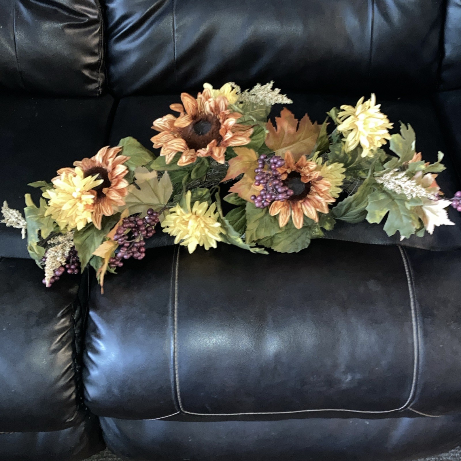 Bloom Room Fall Artificial Floral Swag Door Decoration Sunflower Mixed 26in