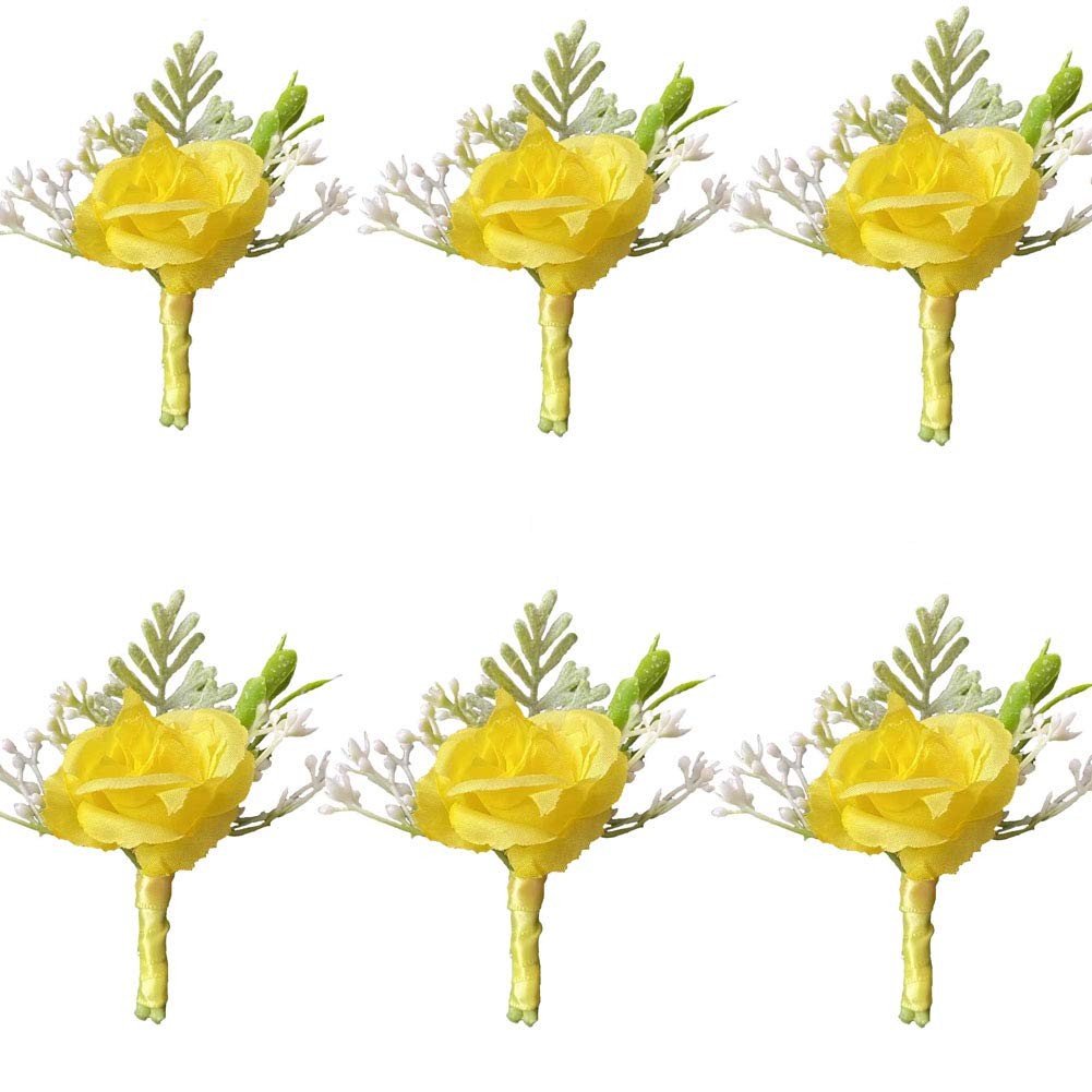 6Pieces/lot Groom Boutonniere Man Women Bride Wrist Corsage Artificial Weddin…