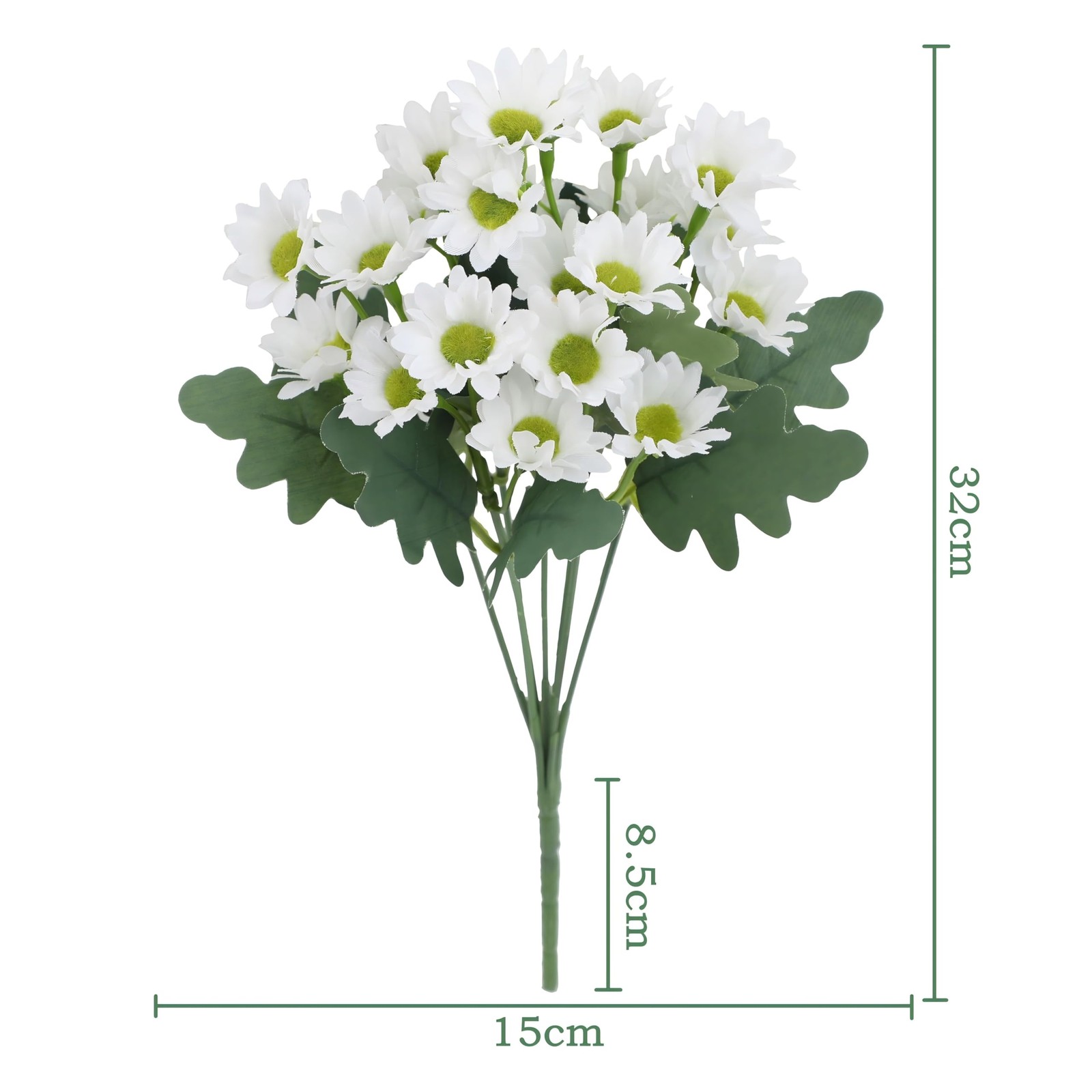 5 Bundles Artificial Daisy Flowers, Faux Silk White Daisy Bouquets, UV Resist…