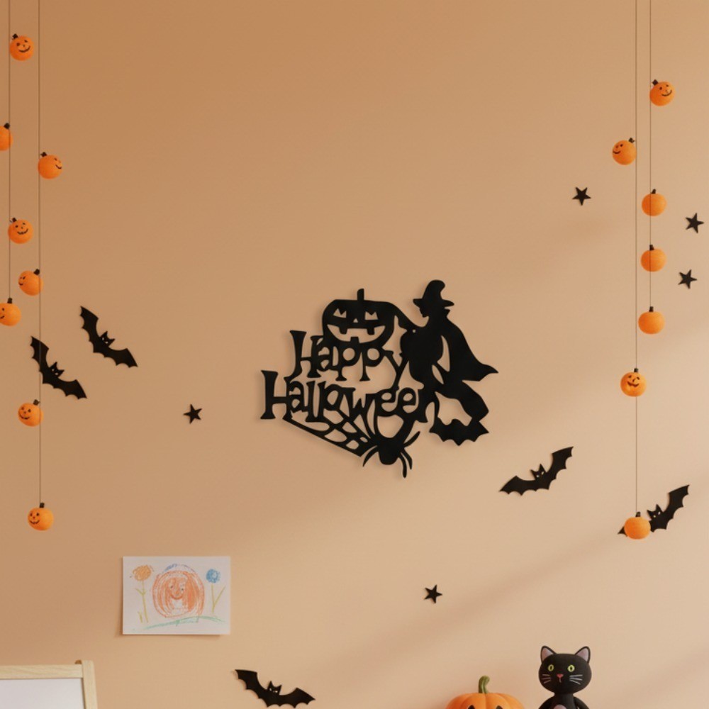 Gothic Witch Metal Wall Art Spooky Halloween Decor for Living Room Bedroom Gift