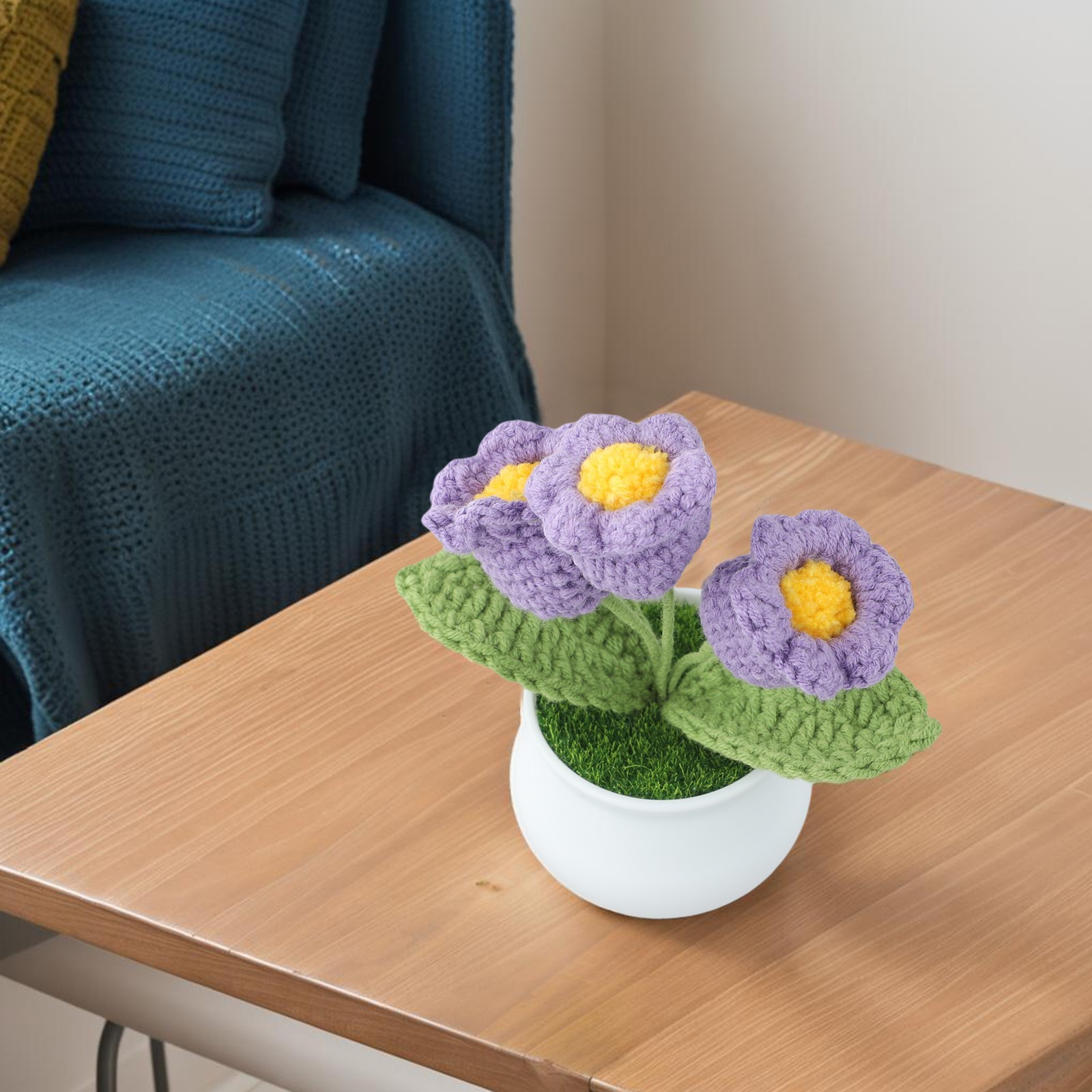 Handcrafted Wool Lily of the Valley Pot for Longlasting Home Decoration