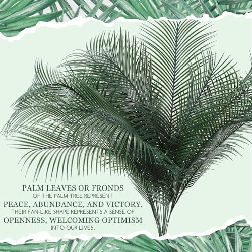 50 Pcs Large Palm Leaves 31″ – Artificial Greenery for Luau, Beach, Safari Parti
