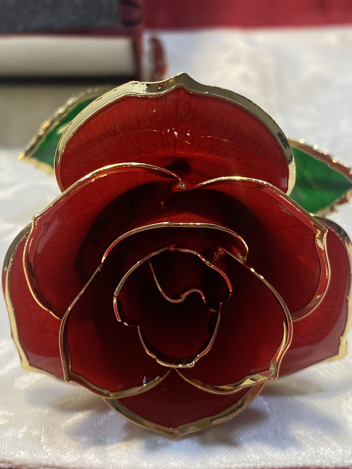 Gilded Rose Red Rose Love Gift Gold Tips Love
