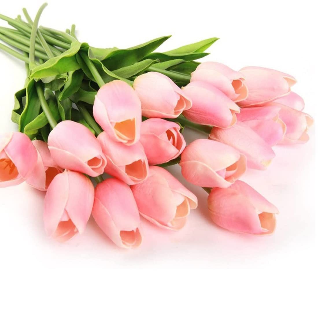 30 PCS Pink Mini PU Tulips Bouquet Premium Artificial Real Touch Plants