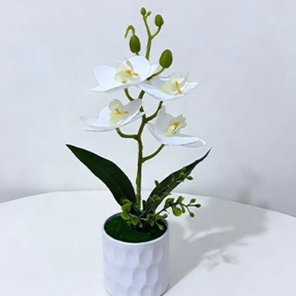Plastic Phalaenopsis Orchid 3D Printed Potted Artificial Flower 28 x 15 cm