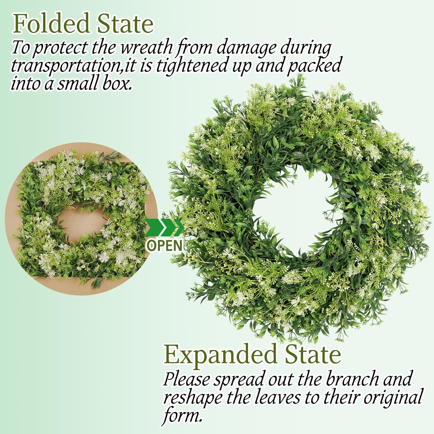 28 Inch Large Artificial Eucalyptus Wreath for Front Door Home Decor Greenery…
