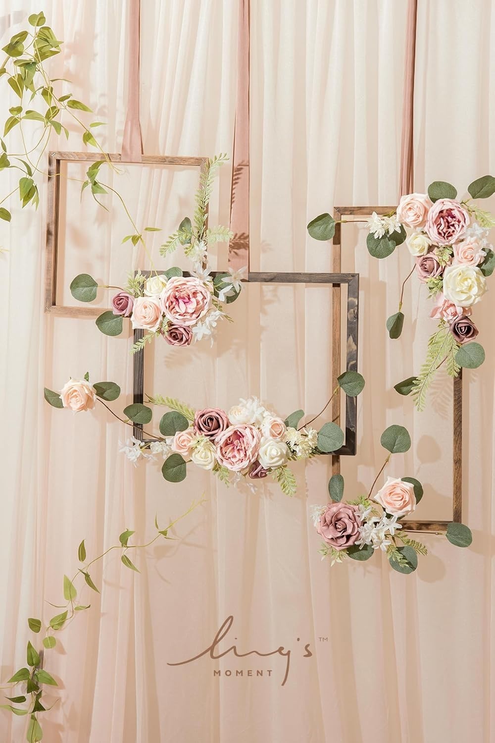 Silk Foam Roses Box, Greenery Stems, Wedding Bouquet Combo