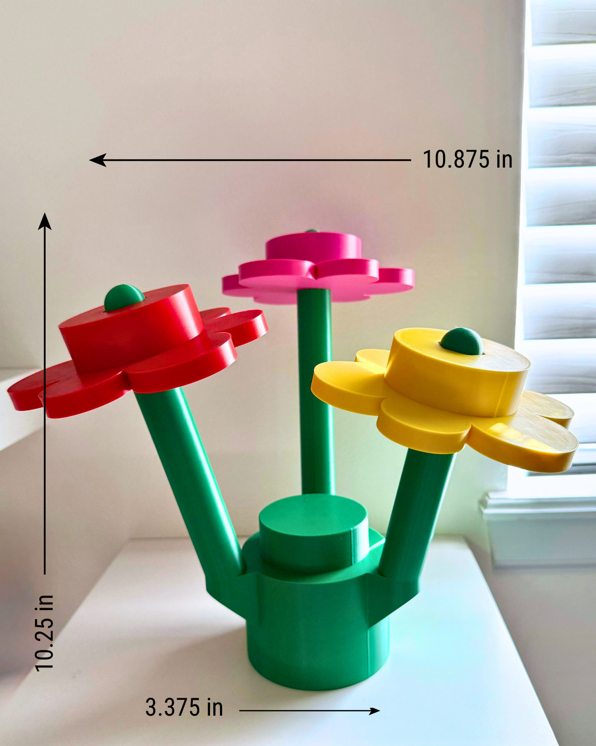XL LEGO Flowers 3D Printed Decor Set – 10.25″ Tall Custom Colors