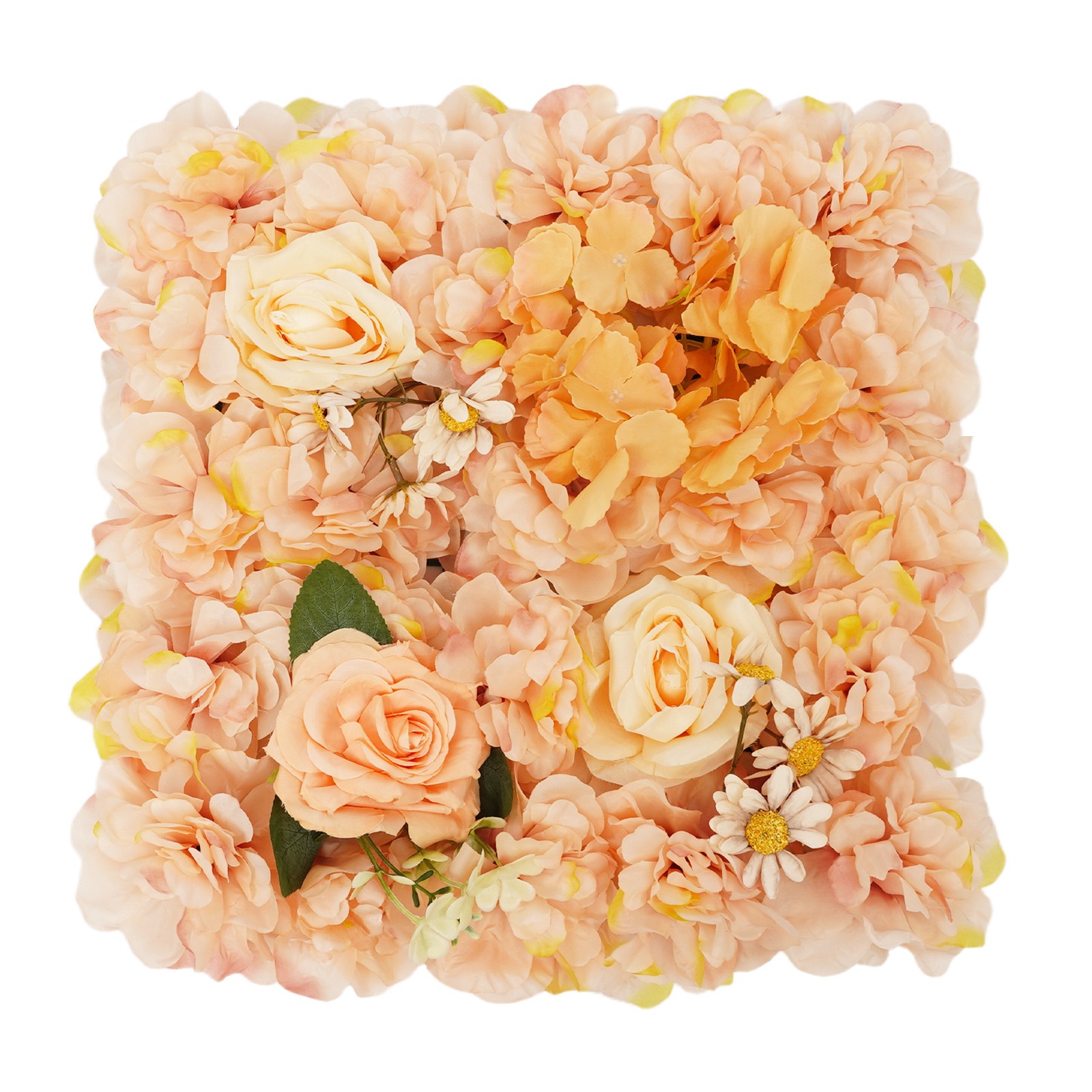 12Pcs Artificial Flower Wall Panels Champagne Warm Tones Artificial Flower Panel