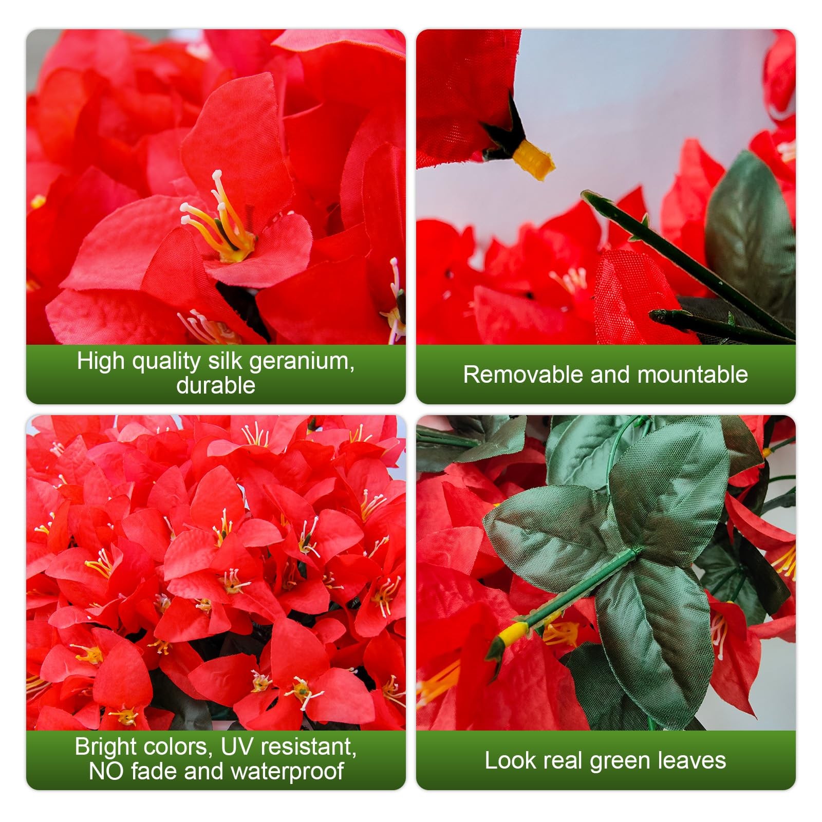 Faux Bougainvillea Artificial Flowers Plants for Outdoor Outside Summer UV Re…