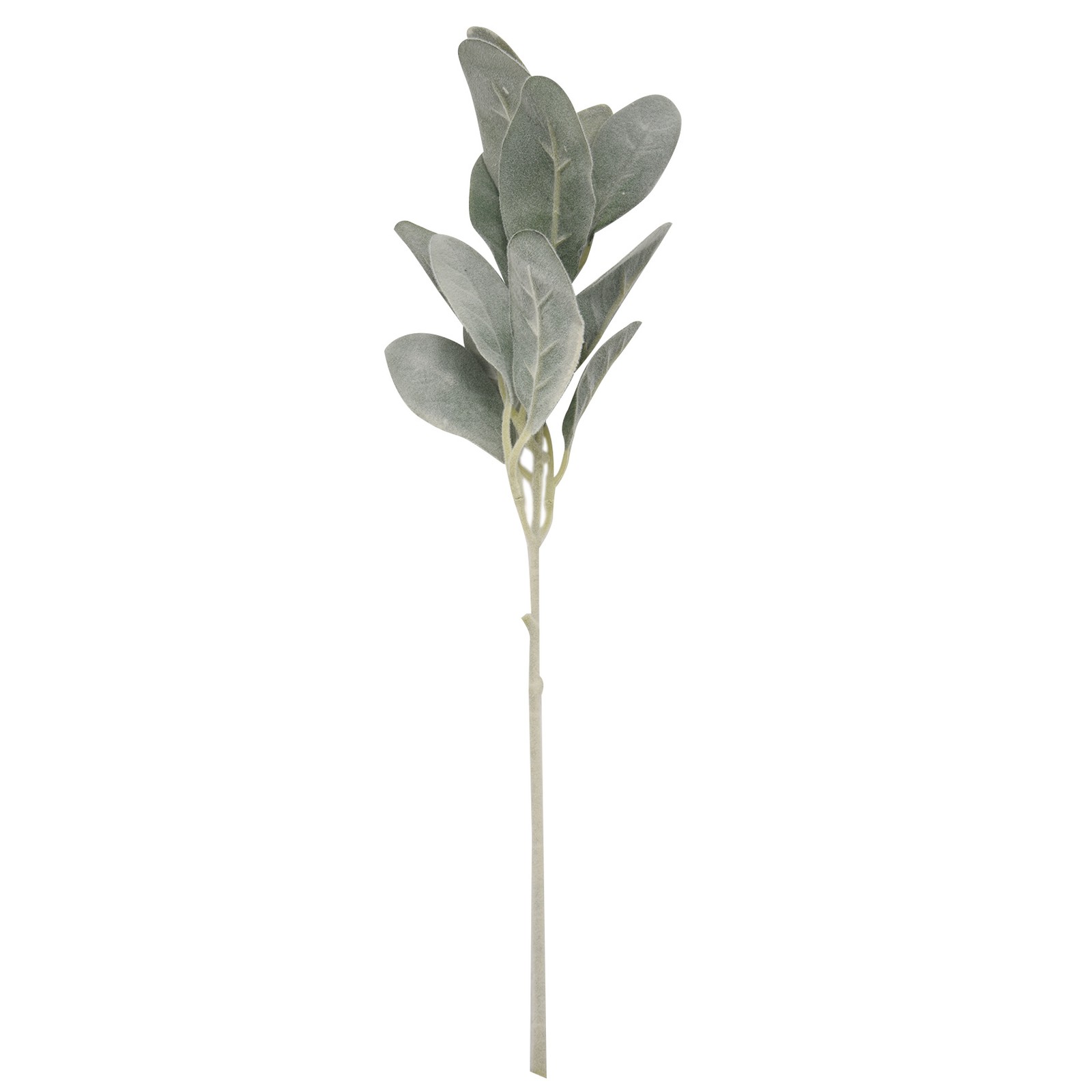 8Pcs Artificial Flocked Lambs Ear Leaves Stems Faux Lamb’s Ear Branches3778