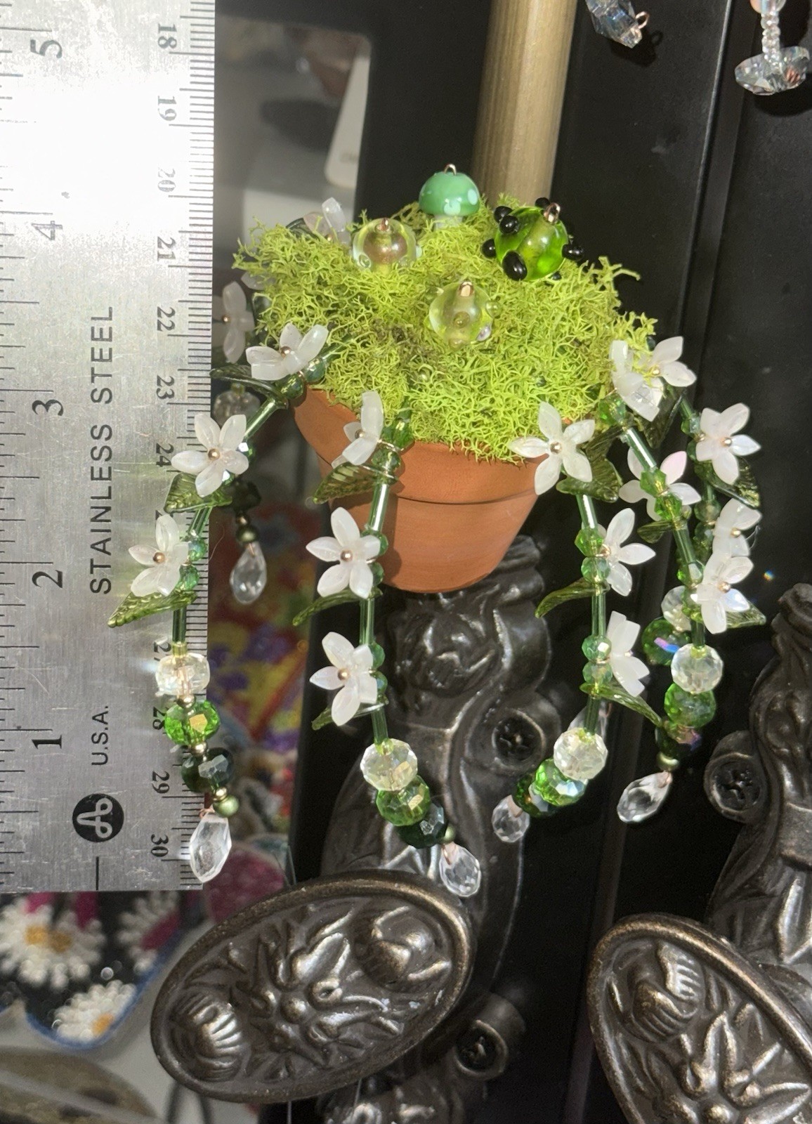 Handmade Miniature Dainty Beaded Indoor Plant W/Magnet – Never Needs Watering!