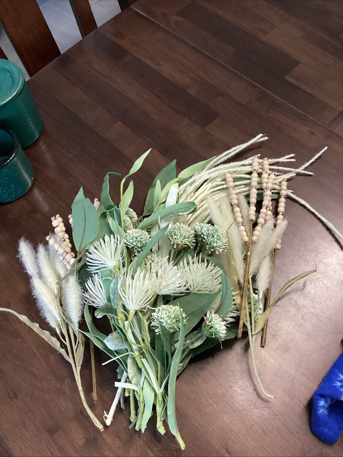 Faux Flowers. Assorted Cream And White Floral Stems, Greenery,