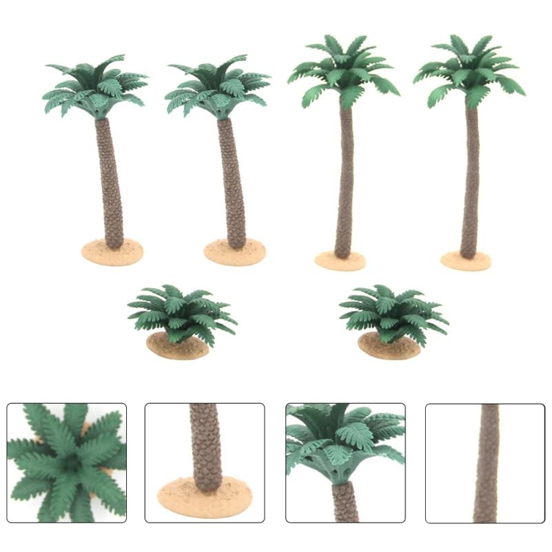 6 PCS 7.32×3.54×3.54 Inch Simulation Tree Bush Model Miniature Landscape DIY
