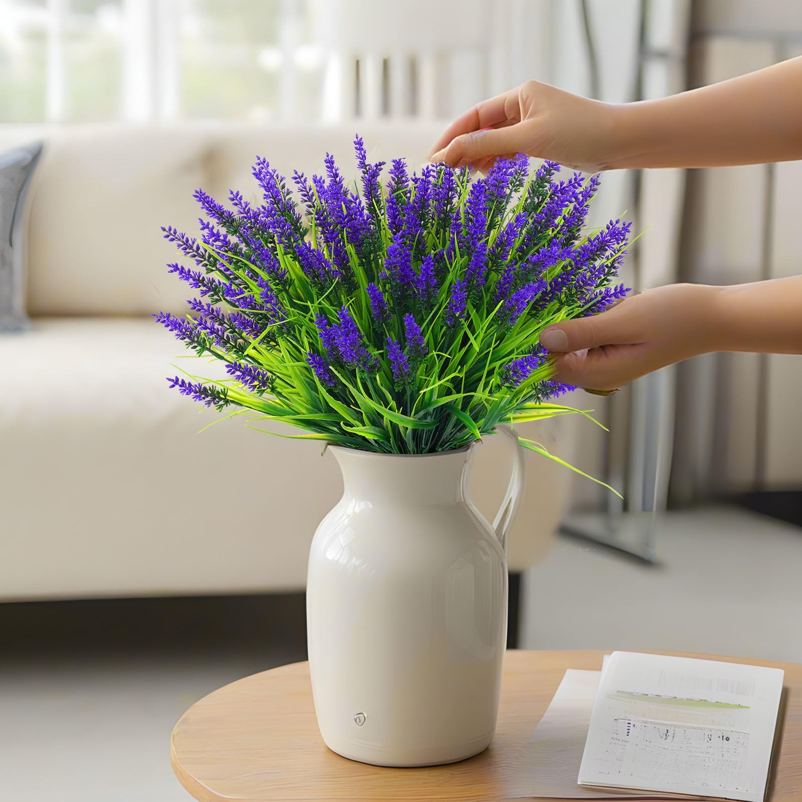 Rowfad 22 Pcs Artificial Outdoor Flowers UV Resistant Lavender Fake Greenery …