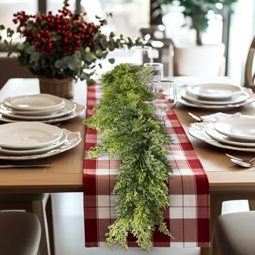 9FT Real Touch Norfolk Christmas Pine Garland Set of Lifelike Artificial 2