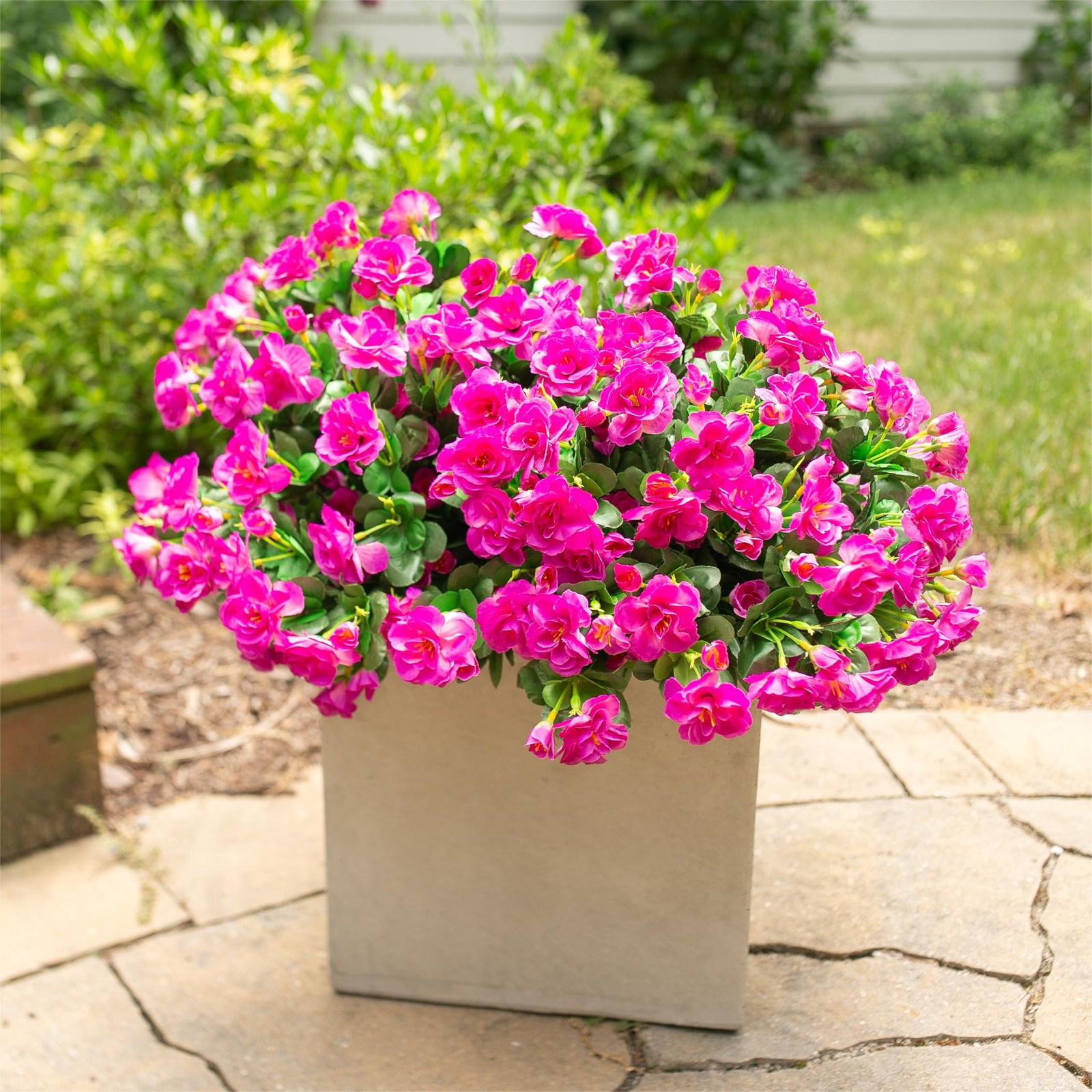 Artificial Faux Outdoor Flowers Plants for Spring Summer Decoration, Fake Sil…