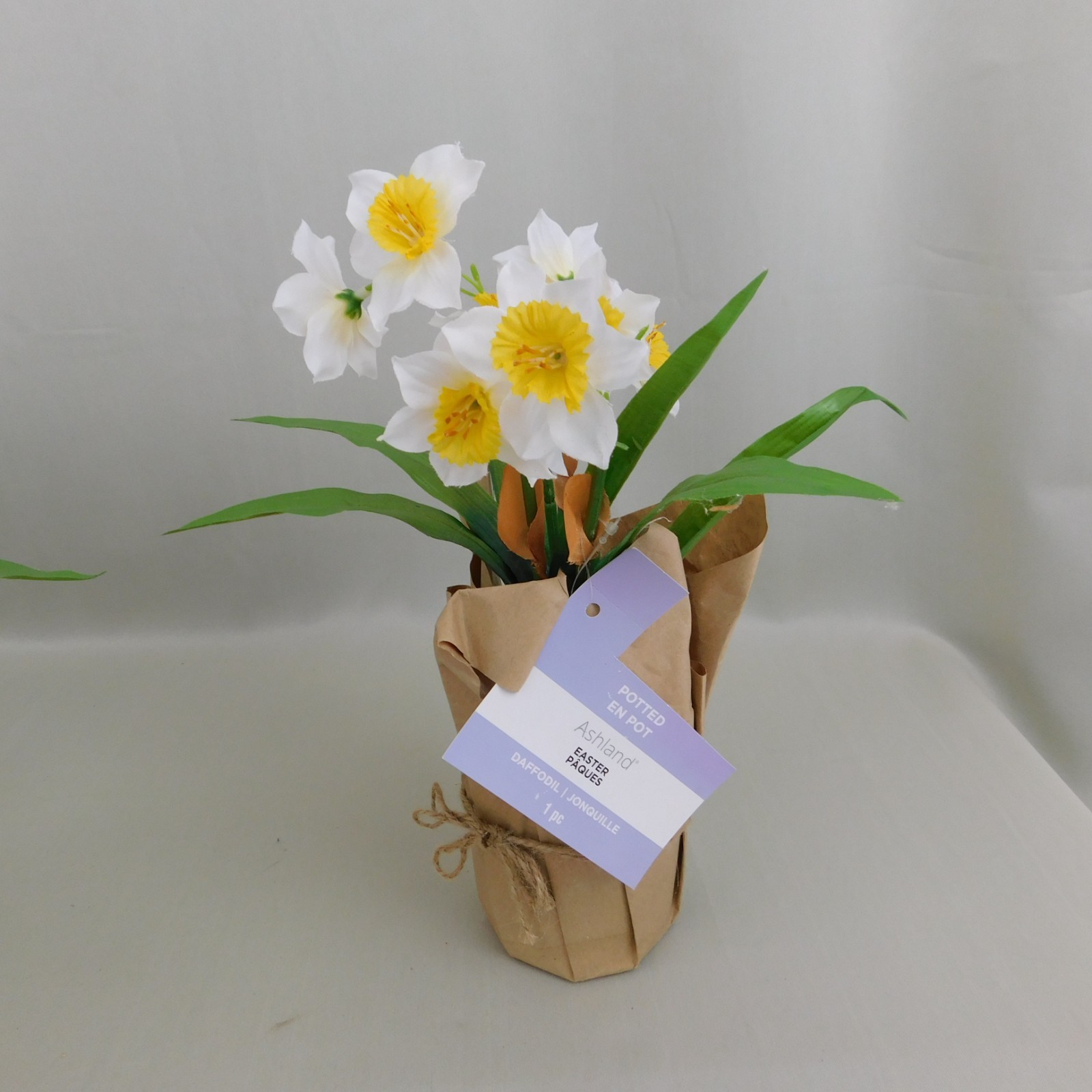 Lot 4pc Tulips & Daffodils 13″ Artificial Flower Pots Spring-Easter Decor #C498