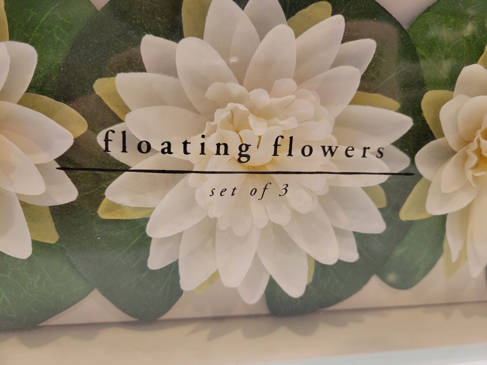 Pier 1 Floating Off White Lotus Flowers Set Of 3, New