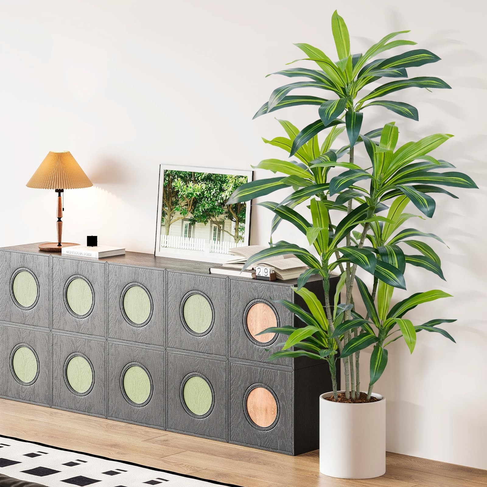 6Ft Dracaena Plant Artificial Tree Fake Tropical Floor Plants Potted (Real To…