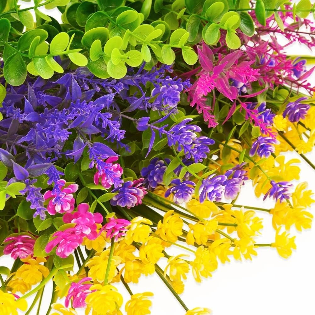 12 Paquetes De Flores Artificiales Para Exteriores Resistentes A Los Rayos UV US