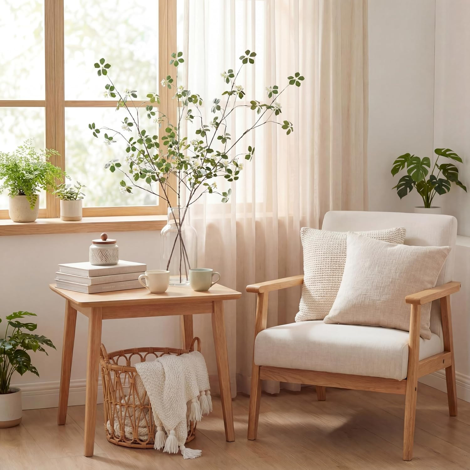 47.2″ Tall Faux Flower Branches – 6 Pcs Rattan Lotus for Home Decor