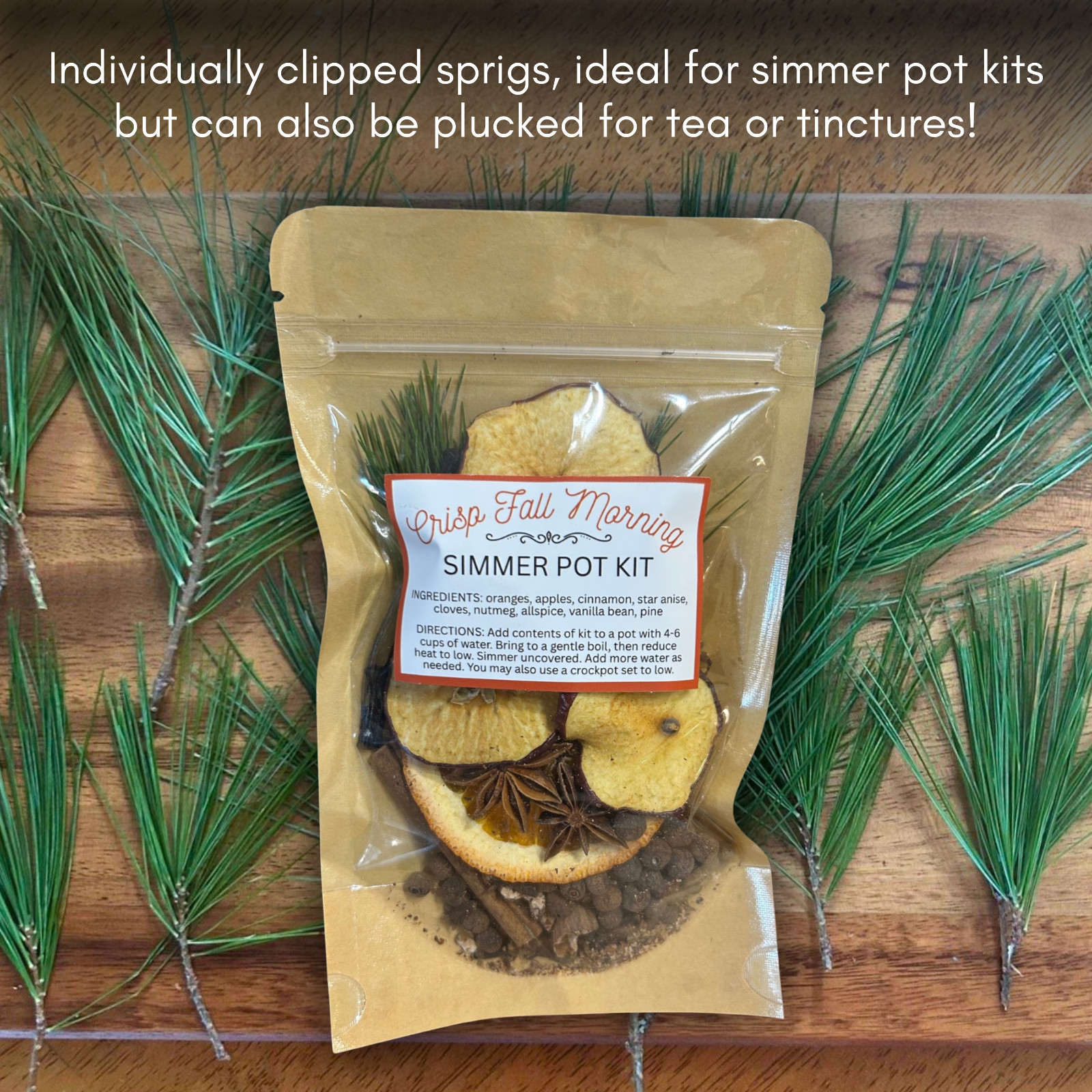 Eastern White Pine Needles, Fresh Pine Cuttings, Pine Needle Tea, Simmer Pot 8oz