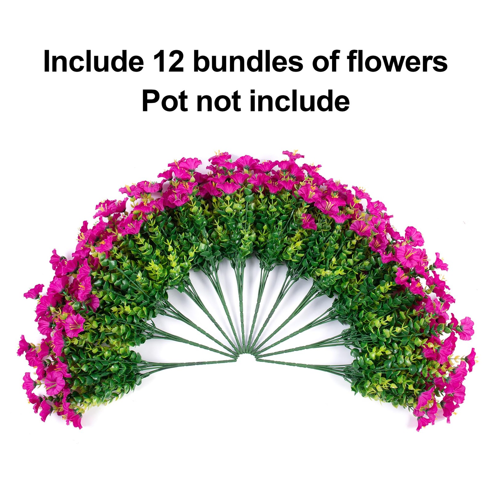 Artificial Flowers Fake Plants for Outdoors Decoration, 12 Bundles Silk Morni…