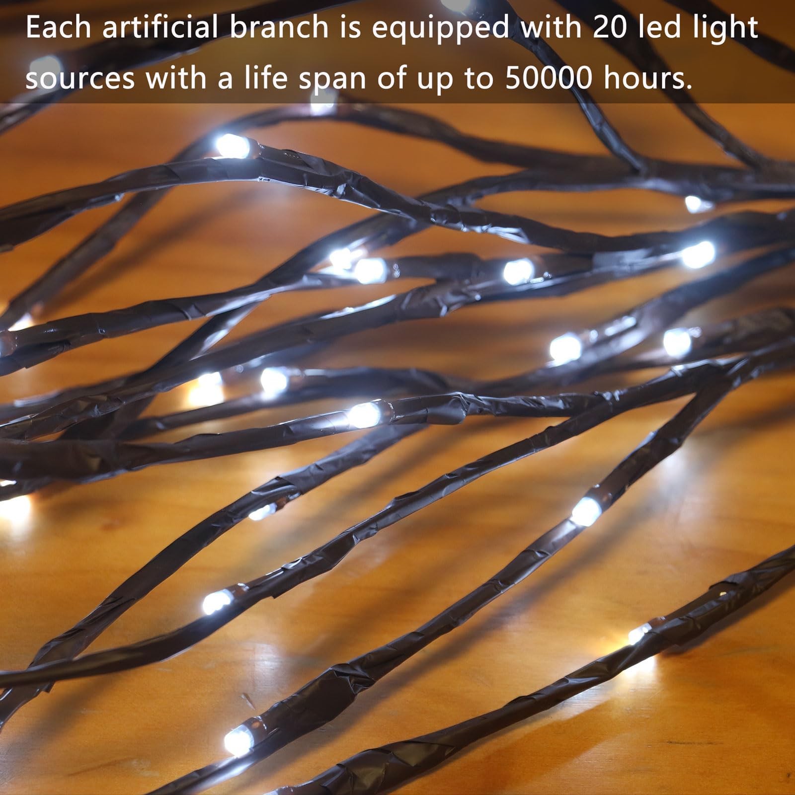 3PCS LED Lighted Branches Lights with Timer Battery Operated, 30 INCH Artific…