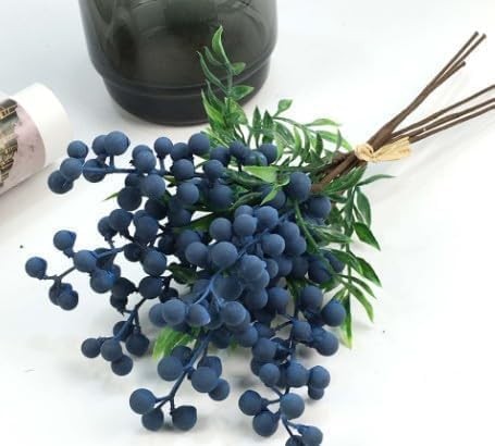 Artificial Blueberry Stems with Berries, Blue Christmas Fruit Decor, DIY Flor…