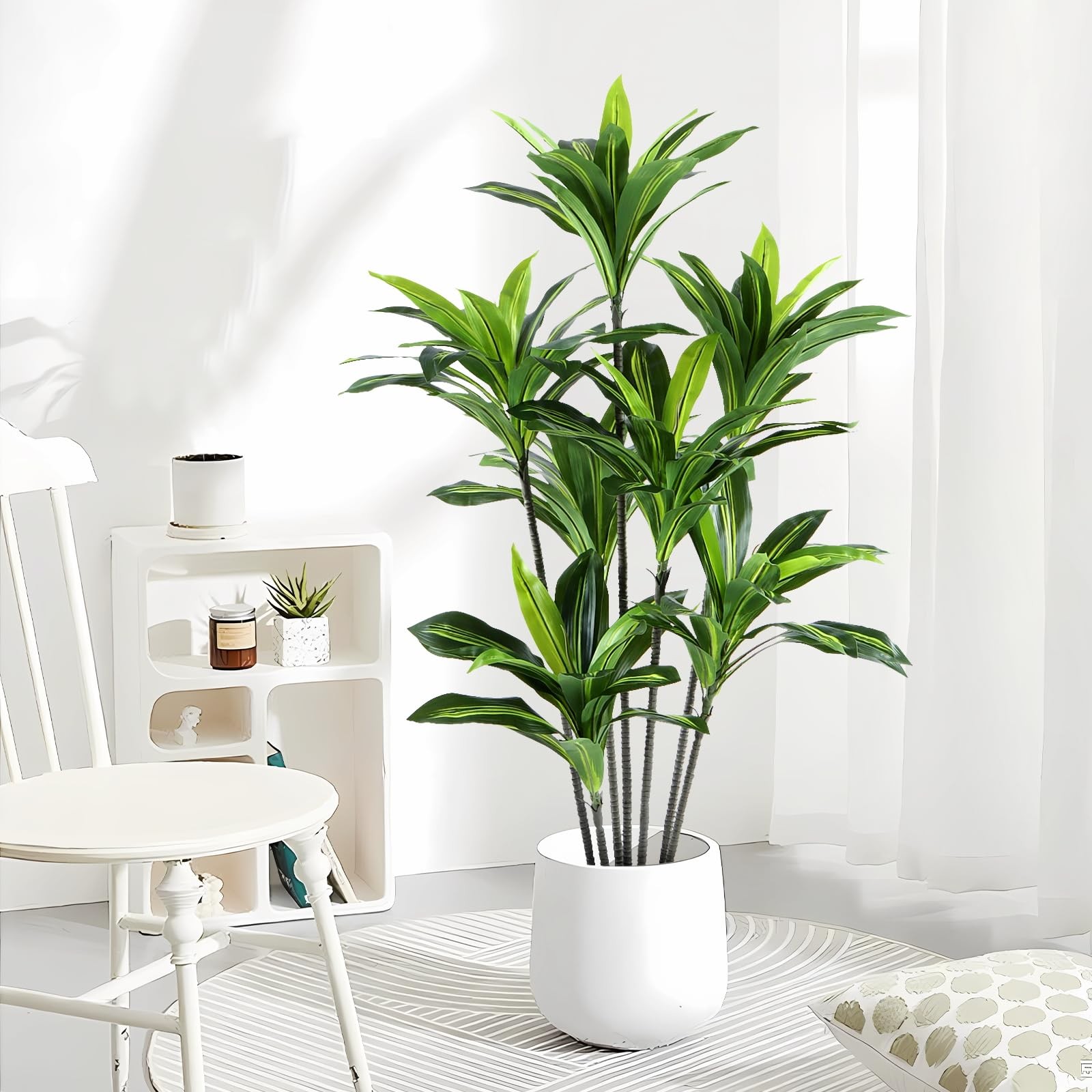 Dracaena Artificial Plant Indoor 5FT – Large Tropical Fake Tree with Lifelike…