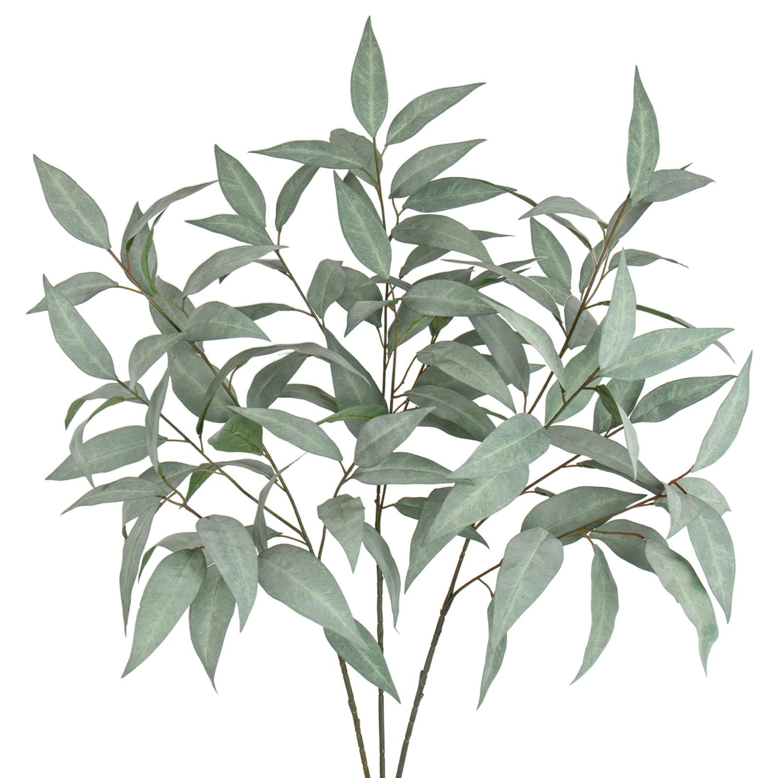 Eucalyptus Stems 39.5 ” Tall, Artificial Branches for Vase Round Year Faux G…