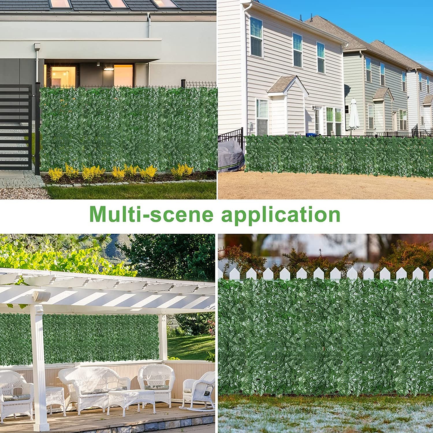 Artificial Ivy Privacy Fence Screen 118″ x 39″ UV Resistant Faux Greenery Panel