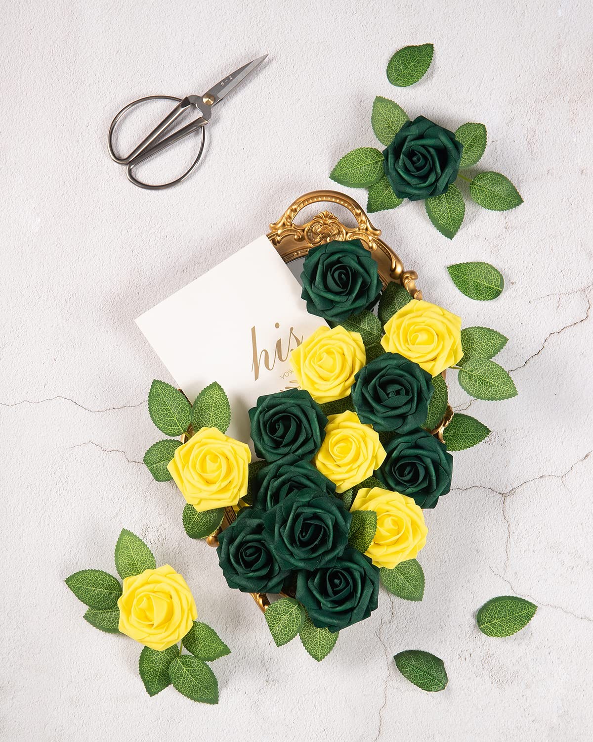 25Pcs Artificial Roses Flowers Fake Roses with Stems Real Touch Foam Flowers …