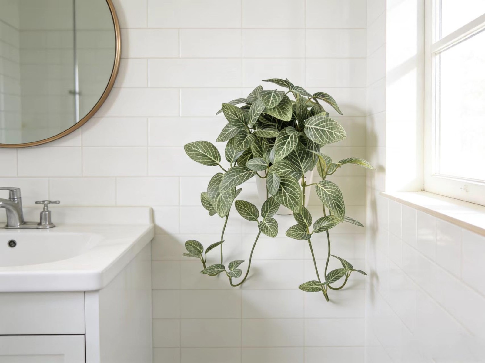2 PCS Artificial Potted Plants 35cm Realistic Faux Greenery White Pot Decor